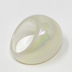 Acrylic Resin Bubble Ring Chunky Cool White